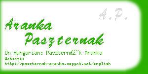 aranka paszternak business card